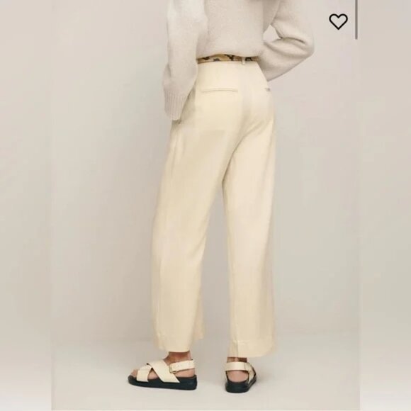 NWT Reformation Mason Cropped Pant in Oyster - Picture 3 of 7